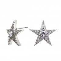 Cubic Zirconia Star Stud Earrings