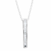 Cubic zirconia sterling silver baguette stick pendant
