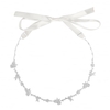 Designer cubic zirconia floral cluster hair ribbon