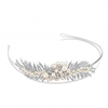 Designer freshwater pearl and crystal leaf headband
