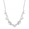 Designer Pearl and Cubic Zirconia Crystals Cluster Necklace