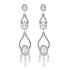Designer Silver Crystal Halo Statement Drop Earring