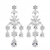 Designer Silver Cubic Zirconia Floral Drop Earring