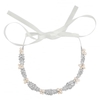 Designer Silver Freshwater Pearl And Crystal Hair Ribbon