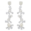 Designer Silver Pearl And Cubic Zirconia Vine Drop Earring