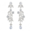 Designer silver star cubic zirconia statement drop earring