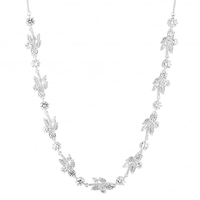 Designer silver star cubic zirconia statement necklace