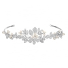 Desinger Silver Freshwater Pearl And Crystal Tiara