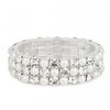 Diamante Crystal And Pearl Triple Row Stretch Bracelet