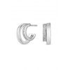 Double Cubic Zirconia Hoop Earrings