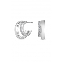 Double Cubic Zirconia Hoop Earrings
