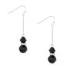 Double Jet Facet Bead Drop Earring