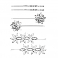 Floral Hair Slides - Pack Of 6