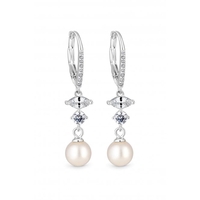 Floral Pearl Hoop Earrings