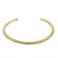 Gold Bar Cuff Bangle Created With Swarovski Crystals