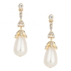 Gold Crystal Spike And Pearl Drop Earring