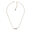 Gold Curved Bar White / Pink Necklace Created With Swarovski Crystals