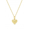 Gold Etched Heart Necklace