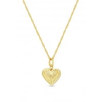 Gold Etched Heart Necklace