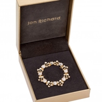Gold Flower Wreath Brooch - Gift Boxed