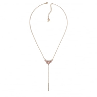 Gold Pink/ Red Crystal Cluster Y Drop Necklace Created With Swarovski Crystals