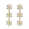 Gold Plate Cubic Zirconia Floral Drop Earring