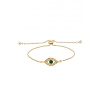 Gold plate evil eye toggle