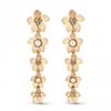Gold Plated 5 Drop Flower and Pearl Drop Earrings