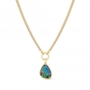 Gold Plated Abalone Organic Short Pendant Necklace