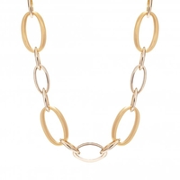 Gold Plated and Satin Link Necklace