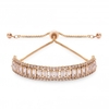 Gold Plated Baguette Cut Crystal Statement Toggle Bracelet
