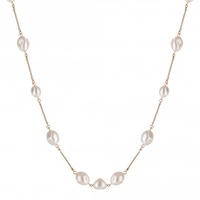Gold Plated Baroque Stick Rope Necklace