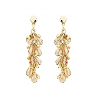 Gold Plated Beaded Cluster Drop Earrings