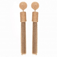 Gold Plated Chain Wrap Drop Earrings