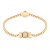 Gold Plated Clear Cubic Zirconia Magnetic Clasp Pave Ball Bracelet