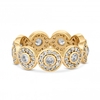 Gold Plated Clear Cubic Zirconia Tennis Sized Ring