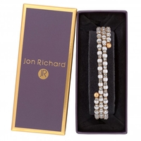 Gold Plated Cream Pearl And Crystal Diamante Bracelet - Gift Boxed