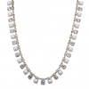 Gold Plated Cream Pearl Crystal Droplet Necklace