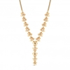 Gold Plated Cream Pearl Flower Y Drop Necklace