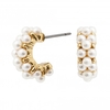 Gold Plated Cream Pearl Mini Hoop Earrings