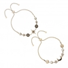 Gold Plated Crystal And Cream Pearl Celestial Bracelets - Pack of 2
