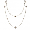 Gold Plated Crystal And Cream Pearl Celestial Necklace