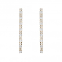 Gold Plated Crystal Baguette Drop Earrings