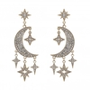 Gold Plated Crystal Celestial Drop Earrings