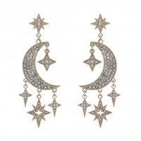 Gold Plated Crystal Celestial Drop Earrings