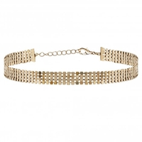 Gold Plated Crystal Chain Choker Necklace
