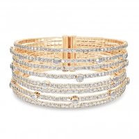 Gold Plated Crystal Diamante Cuff Bracelet