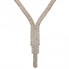 Gold Plated Crystal Diamante Lariat Necklace