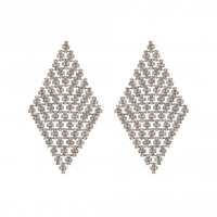 Gold Plated Crystal Diamond Shape Chandelier Earrings