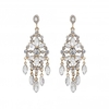Gold Plated Crystal Droplet Chandelier Drop Earrings